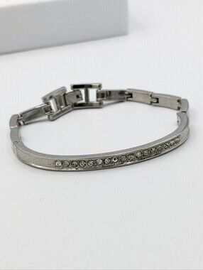 5/25$ Silver tone rhinestone bracelet